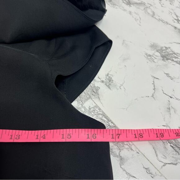 Alice + Olivia black silk layered pleat neckline top - Picture 5 of 5